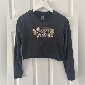 Vans- cropped grey and pink graphic shirt